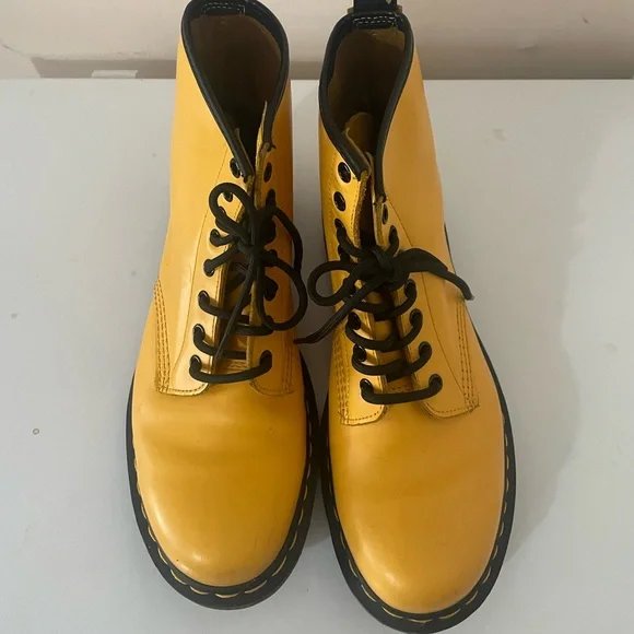 Dr. Martens Yellow Leather Boots - Picture 4 of 7